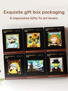 300+ bucăți faimoase puzzle cu blocuri de pictură, ornament pentru decor acasă, cadou de Crăciun, cadou de Anul Nou, cadou de Halloween, cadou de ziua de naștere, cadou de Ziua Recunoștinței