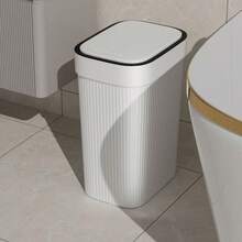 1 pièce Poubelle carrée avec couvercle, grande taille anti-odeur avec pédale pour la cuisine, la salle de bain, les toilettes