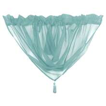 Plain Tasseled Voile Swags All Colours - Net Curtains Voile Swag Valance Pelmet - Baby Pink - View 6