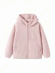 Balabala Tween Girl Fleece Jacket, Autumn Winter Warm Coat For Boys & Girls, Stylish & Cozy - Pink - View 1