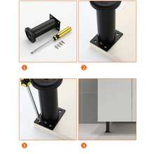 4x Adjustable Telescopic Cabinet Legs - Gold - View 4