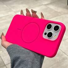 Luxury Bright Fluorescence Liquid Silicone Case Compatible With IPhone 17 Air 16 15 14 13 12 17 Pro Max Plus For Magnetic Soft Cover