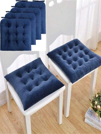 1 件垫子，绗缝厨房椅垫，柔软室内椅垫，带系带，厚方形座垫，适用于餐厅，带系带的厨房椅垫，带扣设计方形办公椅垫。...