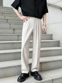 Men's Business Elegant Versatile Straight-Leg Suit Pants For Commuting - Apricot - View 4