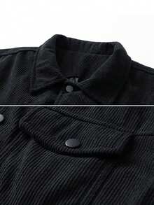 Men's Casual Sports Jacket, Corduroy Windbreaker Coat, Vintage Multi-Pocket Cargo Jacket, Spring/Autumn
