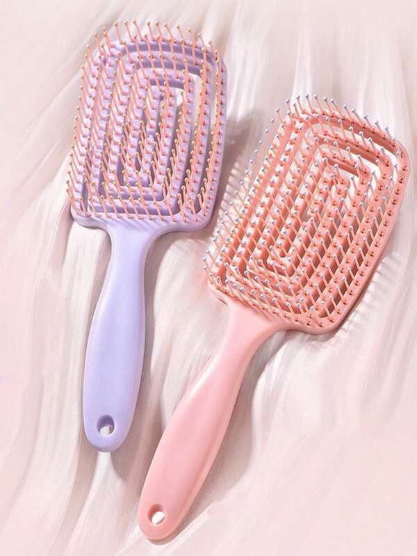 Langstielige Frauenkämme mit Durchbruchrippen-Design, zum Entwirren für nasse und trockene Haare, volumengebend, Haarstyling-Werkzeug, Accessoire, hochvolumiger flauschiger Haarstyling-Kamm, Langhaar- und Lockenkamm mit Massagekrümmung, flauschiger Haarstyling-Kamm geeignet für alle Haartypen, Kopfhautmassage und Glättkamm, Reiseaccessoire, Frisur, Friseur, Haarbürste, Slick-Back-Bürste, Stylingbürste, Lockenbürste, Kantenbürste, Haarkamm, Haare bürsten, Haarbürstenset, Haare kämmen, Locken kämmen, Entwirrbürste, Haarbürste für Frauen, Haare, Reise, Haarprodukte, Haarwerkzeuge, Harzeug, Friseur, Friseurzubehör, Friseursalon, Friseurausrüstung