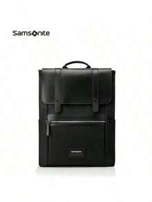 Samsonite NU4*09011 Backpack Travel Backpack Microfiber Flap Design Antibacterial Lining Sandwich Mesh Shoulder Straps Comfortable And Transparent Suitable For Business Travel And Commuters Black