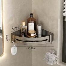 Corner Shower Caddy Shelf Bathroom Wall Mounted Storage Rack Holder With Hook - Multicolor - View 3