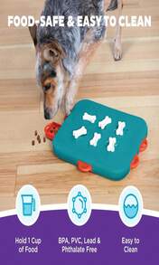 Outward Hound Nina Ottosson Challenge Slider Interactive Treat Puzzle Dog Enrichment Toy, Level 3 Advanced, Multicolored - Dog Casino Blue Orange - View 5