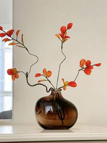 Vase en verre vintage pour la décoration de la maison - Vase à fleurs moderne de style milieu de siècle, centre de table rétro de luxe pour le salon, cadeau de pendaison de crémaillère