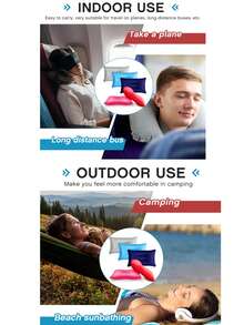 Almohada inflable para siesta al aire libre, cojín de viaje, almohada para la cintura, almohada para el cuello, cojín esencial para conciertos, almohada portátil cuadrada, almohada inflable de aire cuadrada con flocado, almohada inflable para acampar al aire libre, bolsa de almohada inflable de viaje, artículos esenciales de vacaciones, accesorios de viaje, bolsa de playa, artículos esenciales de verano, regalos para maestros, bolsa para la escuela, accesorios escolares, útiles escolares - Multicolor - Ver 5