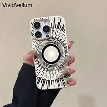 Funda para teléfono con textura de lichi y un gran círculo negro. Compatible con phone 16 Pro Max, 16, 15 Pro, 14, 14 Plus, 13, 13 Pro, 12 Pro y 12 Pro Series. Resistente al desgaste y a las huellas dactilares. - carmesí - Ver 6