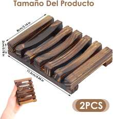 Owlbud 2 Soportes para Jabon Jaboneras de Baño Antideslizantes Accesorios de Baño para una Organización y Secado Eficiente delón Soporte de Silicona paraón en el Lavabo Bañera y Ducha - 1 - Ver 2