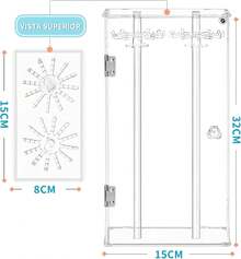 Soporte para Collar de Acrílico - Organizador de Collar Acrílico, Collares Transparente con 24 Ganchos, 360 Grados para Arete, Pulseras Colgantes, Aretes, Regalo para Mujeres - 1 - Ver 7