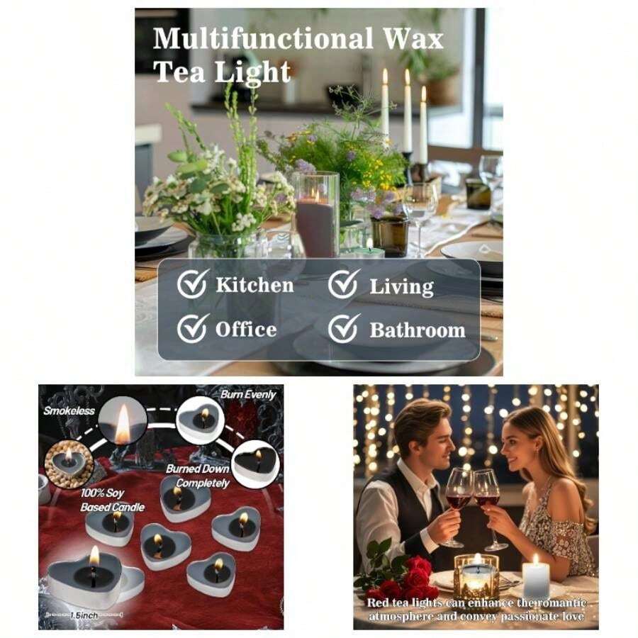 Tealight Candles - Tea Lights Candles Unscented Tea Tree Lights Votive With Cotton Wick Decorating Home, Pool, Wedding, Emergencies, Halloween, Parties, Spas