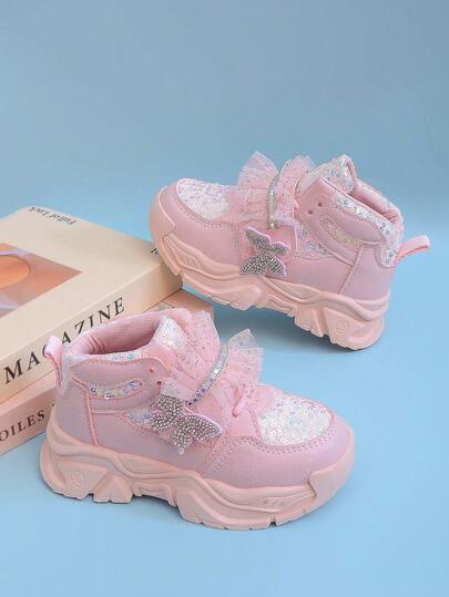 Girls' Fashion Cute Bow Tassel Dress Boots, Comfortable Warm High Heel Boots, Suitable For Party, Travel, All Seasons