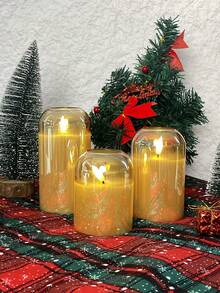 3 件无焰蜡烛灯，带定时器/遥控器，电池供电，LED 许愿蜡烛灯，浪漫氛围装饰灯，无烟电子 LED 蜡烛，桌面装饰灯，温暖蜡烛灯，适用于圣诞节、情人节、万圣节、家居、求婚、婚礼、礼物、生日装饰、派对 - 金色 - 查看 5