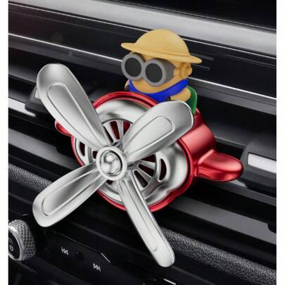 Minions Diffuseur de parfum pour voiture Minions, désodorisant, petit rafraîchisseur d'air de sortie de climatisation d'avion, ornement de voiture unicolore en forme de ventilateur, aromathérapie mignonne de dessin animé