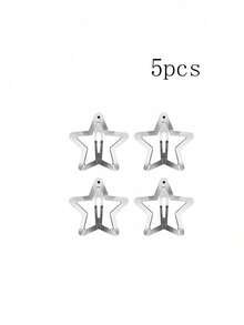 30个星形发夹 2000年代 Y2K 卡扣式发夹 防滑星形发饰 银色金属发夹 女士发夹（均码-30个装）