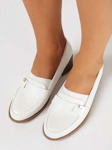 Élégantes mocassins pour femmes - Confort classique pour le travail/bureau et le port casual - Blanc - Voir 2