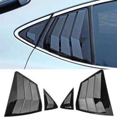 1 Pair Side Window Louver Compatible With 2025-2026 Toyotas' Camry XV80 9th Gen LE XLE SE XSE, IKON Style ABS Plastic Gloss Black Rear Air Vent Scoop Shades Cover Blinds Trim 4PCS By Ikon Motorsports