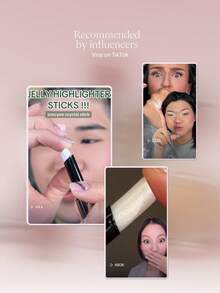 JOOCYEE Jelly Highlighter Stick, Weightless Feel On Skin, Long-Wearing - Jelly Highlighter Glitter Stick H06 Iridized Violet - View 10