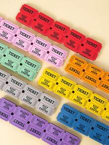 100/200pcs Raffle Tickets, Double Tickets, Event Tickets, Admission Tickets, Class Rewards, Fundraising Activities And Lucky Draws - Multicolor - View 5