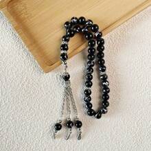 1 pieza Pulsera de cuentas de vidrio con diseño, adecuada para uso diario de hombres, 33 piezas