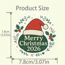 1PC Custom Personalized Christmas Ornament With Santa Hat And Holly Design, Add Custom Year Or Text For Unique Keepsake, Perfect Holiday Gift For Friends, Couples Or Family, Ideal Seasonal Decoration For Tree, Fireplace, Living Room And Festive Celebrations
