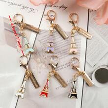 6pcs Exquisite Mini Eiffel Tower Keychain Set, Minimalist & Fashionable Design - Practical Keychains, Creative Bag Charms, 3D Hollow DIY Jewelry Accessories, Ideal Gifts For Couples, Family, Friends Christmas Gifts For Mother, Father, Graduation, And Teacher - Multicolor - View 2
