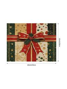 1 pieza Camino de mesa con lazo navideño, Camino de mesa decorativo navideño, Camino de mesa tipo lino navideño, Camino de mesa, Camino de mesa, 1 pieza Camino de mesa, 4 piezas Individuales, 1 pieza Funda de cojín (Relleno no incluido), 3 productos disponibles, Decoración del hogar de temporada para interiores y exteriores, Suministros para fiestas de Navidad, Decoración navideña para el hogar, Decoración navideña para la habitación, Decoraciones para fiestas de Navidad - Multicolor - Ver 9