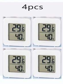 1个/2个/4个迷你数字温湿度计，小巧便携，适用于室内、办公室、房间、育婴室、爬行动物、玻璃容器、酒柜等。