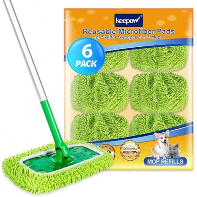 6er Pack für  Feuchte Bodentücher, Ideal für  Bodenwischer Nass, Waschbar für  Bodentücher Wiederverwendbar, Mikrofaser für  Wet, Trockene/Feuchte Bod