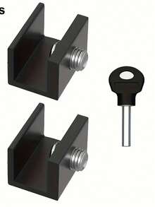 2pcs Metal Adjustable Sliding Door Lock With Keys - Vertical Security Door Lock For Pets, No Assembly Required, No Battery Needed - Multicolor - View 11