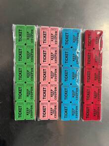 200 peças/Conjunto de Bilhetes de Rifa em Rolo Duplo, Bilhetes para Eventos, Carnavais, Prêmios de Porta, Bebidas e Mais, Bilhetes de Loteria Estudantil, Presentes para Amigos no Natal e Halloween