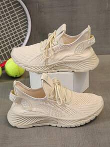 2025 New Autumn And Winter Multifunctional Popular Student Flat Sports Shoes, Summer Sports And Leisure Thick-Soled Platform Shoes. - Màu be - Xem 3