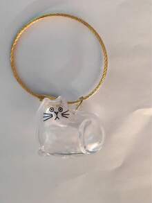 1pc Transparent Cat Hair Collector, Capsule Keychain, Pet Hair Storage Holder, Creative Hanging Pendant Accessory Car Accessories Cute Goth Y2k