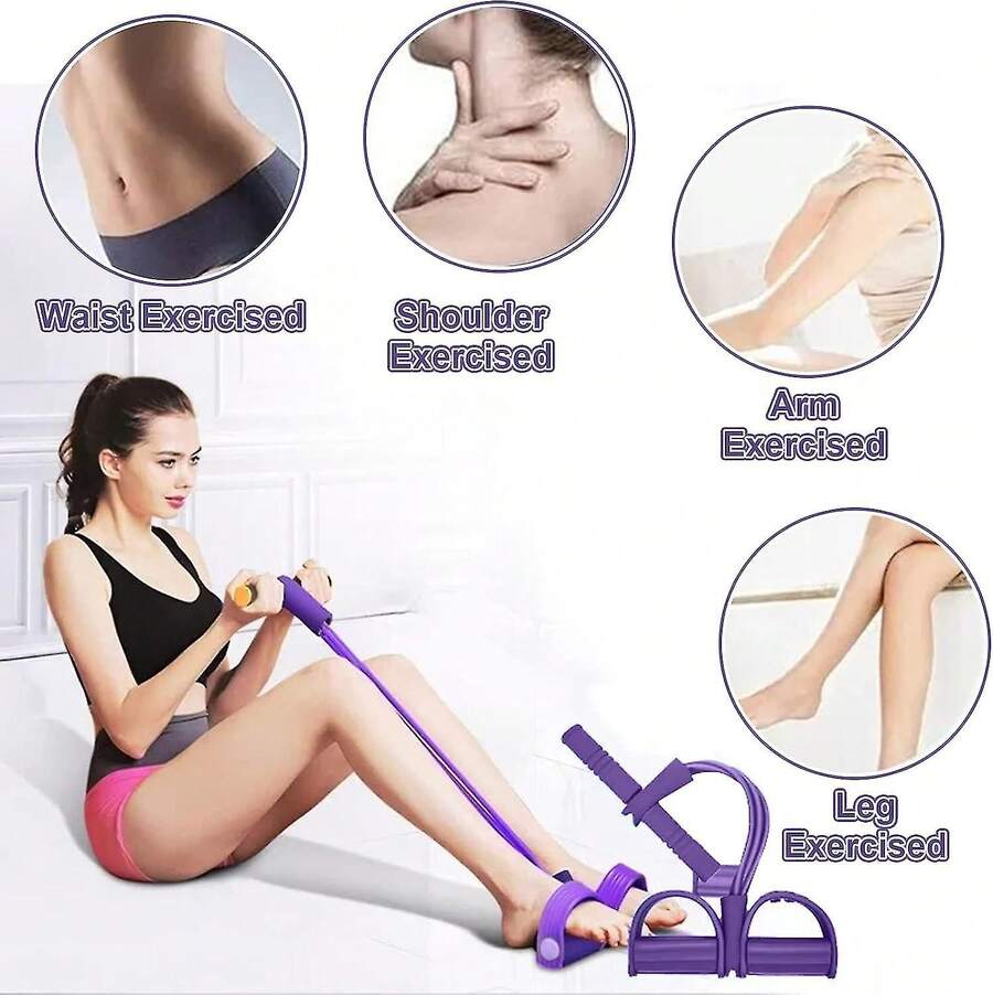 Pedal-Widerstandsband, Widerstandsband Männer Frauen Yoga Pedal Puller Widerstandsband Elastisches Zugseil Fitnessgeräte Yoga Stretching Abnehmen Trainin Fitness Sportzubehör Sportgummibänder Pilates-Zubehör - Blau - Übersicht 1