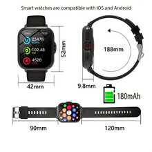 Sport Smartwatch, 1,83-Zoll Vollbild-Touchscreen-Display, Anrufbeantwortung Smartwatch, Sport-Schrittzähler, Nachrichten-Erinnerung, geeignet für iOS und Android Smartphones, Fitness-Uhren für Damen und Herren, Geschenke für Freunde, Geburtstagsgeschenke, Super Smartwatch, Herren Digitaluhr, robust und langanhaltend Herren Smartwatch