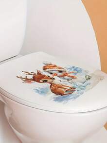 1 pieza Calcomanía de pared Alegría navideña - Reno y muñeco de nieve de dibujos animados, pegatina autoadhesiva extraíble para decoración del hogar, decoraciones navideñas, decoración de habitación, decoración de pared, pegatinas de pared, pegatinas navideñas para el hogar