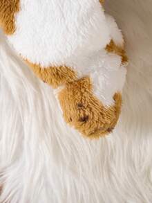 2pcs Baby Boys Cute Fleece Solid Bear Pattern Long Sleeve Hooded Jumpsuit Set, Winter