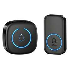 1 Set Wireless Doorbell With 60 Ringtones, LED Flashing Light, Classic Button And Receiver Kit, EU Plug, Easy To Install And Use