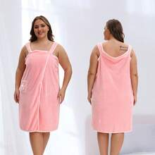 1pc, Coral Velvet Women's Bath Skirt, Wearable Bath Towel Wrap Women's Absorbent Beach Spa Gym Bathrobe, Slip Skirt Bath Cover Tube Skirt Pajamas Nightgown Summer Wedding Home Bathroom Decor Back To School