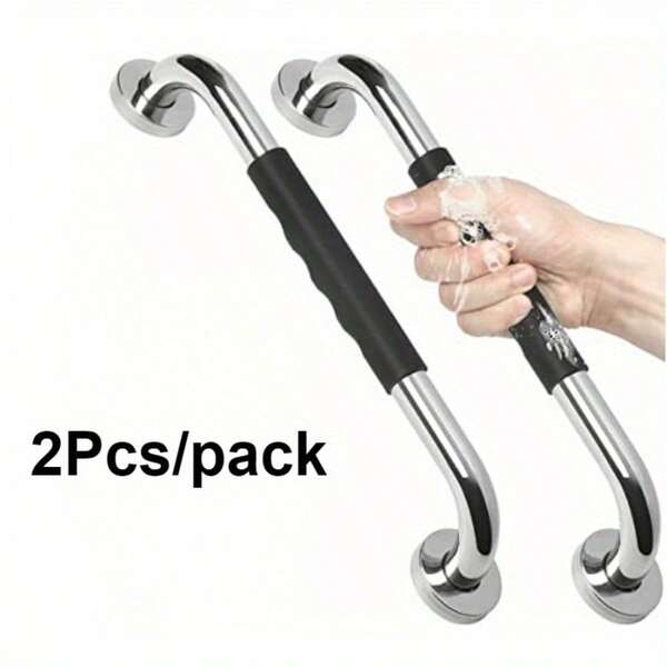 2pcs/Set Bathroom Armrest Handle Anti Slip Bathroom Barrier Handrail Shower Handles For Elderly, Bath Safety Shower Grab Bar