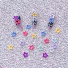50PCS Hollow Star Cute Nail Decoration Bags With Macaron Resin Accessories For Wearing Nail Accessories