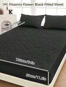 1pc Fitted Sheet, Bedding, Bed Sheet, Waterproof  Fitted Sheet, Skin-Friendly Mattress Cover, Soft And Comfortable Bedding For Bedroom, Room Decor, Halloween Decor, Christmas Decoration, 11.8 Inch Deep Pocket Cooling Breathable Quilted Fitted Sheet For All Seasons, For Single, Twin, Full, Queen And King Size, Solid Color Mattress Protective Cover, Dustproof, Comfortable And Machine Washable - 彩色 - 查看 107