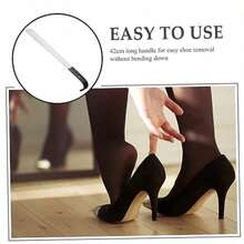 Stainless Steel Shoehorn Handle Shoe Horns Handheld Shoe Horn Shoe Horn Handled Shoe Horn Long Handle For Seniors Entryway Shoe Horn With Long Shoe Horn Soft Rubber Black - 銀色 - 查看 2