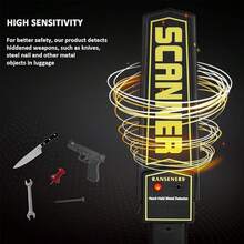 Detector de metales portátil con recordatorio dual Md-3003b1, un detector de metales conveniente y sensible que se puede llevar a cualquier parte - Negro - Ver 2