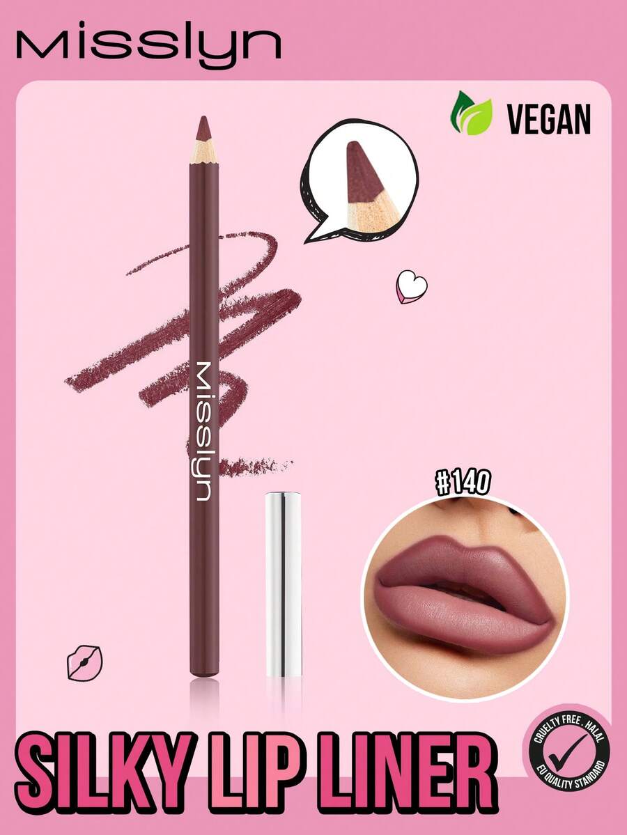 MISSLYN Silky Lip Liner Pencil, Smooth Application, Long-Lasting Color, Precise Outlining, Smudge-Proof, One-Stroke Application, Silky & Moisturizing, Creates 3D Lip Makeup, Wooden Pencil Design, Classic Pencil Shape, Soft & Firm Tip, Beginner-Friendly, Easy To Control, Available In Multiple Shades - #140 - 查看 1