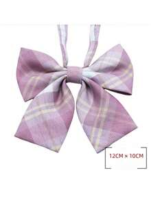 1pc Black Necktie, Women's Necktie, Plaid Print Bow Tie, Back To School Necktie, Pink Plaid Striped Necktie, Women's Preppy Style Fashion Bow Tie Accessory,Accessories,Festival,Graduation Gift,Accessories - Multicolor - View 29